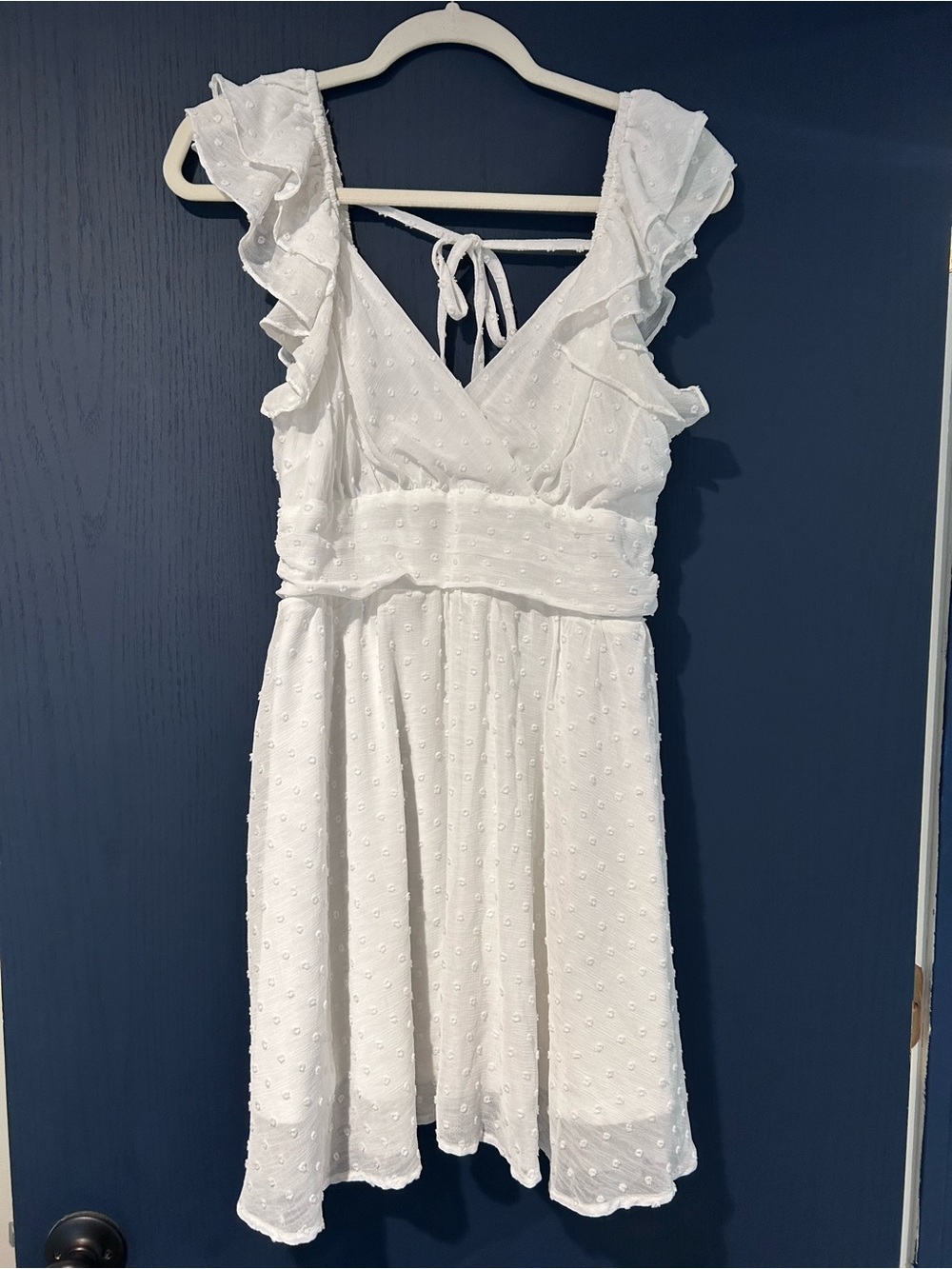 Altar'd State White Swiss Dot Ruffle Sundress
